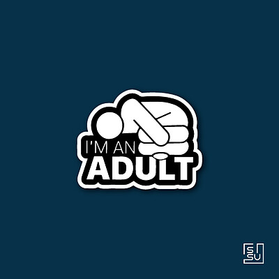 استیکر im an adult