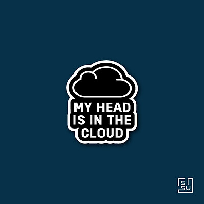 استیکر my head is in the cloud