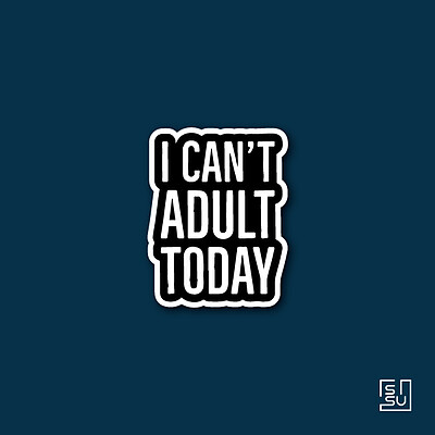 استیکر i cant adult today