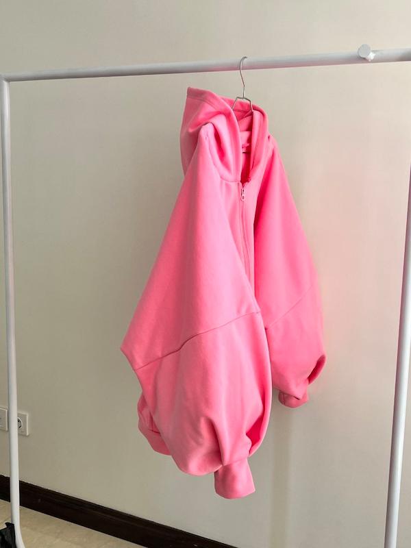 سویشرت خفن آستین پف صورتی 0277