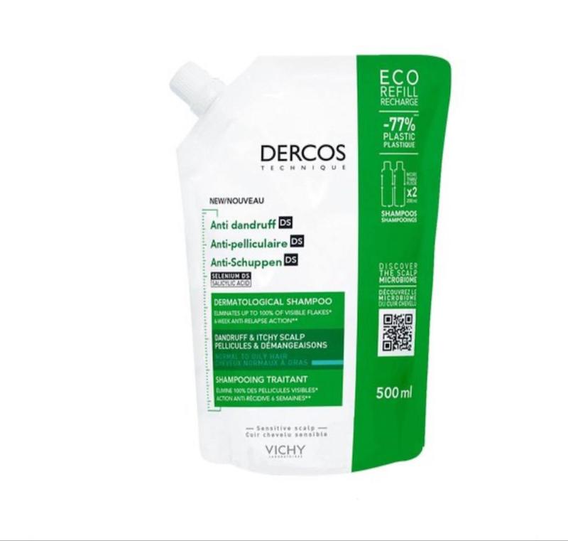شامپو ضد شوره ویشی درکوس دی‌اس مخصوص موهای معمولی تا چرب_Vichy Dercos Anti-Roos DS Shampoo – Normal to Oily Hair