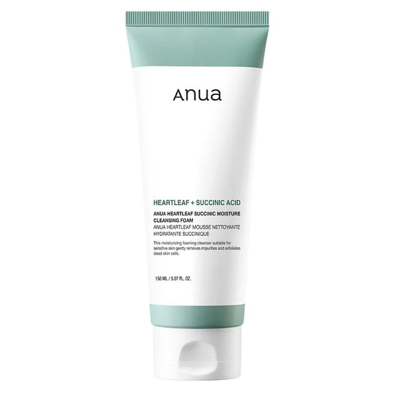فوم شستشوی مرطوب‌کننده سوکسینیک اسید هارتلیف آنوآ_Anua Heartleaf Succinic Moisture Cleansing Foam