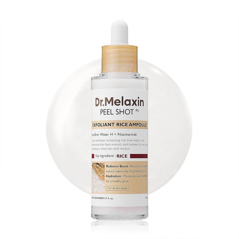 آمپول پیل شات برنج دکتر ملاکسین لایه بردار و روشن کننده پوست_Dr.Melaxin Peel Shot Glow White Rice Peeling Ampoule