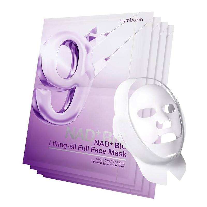ماسک ضدچروک بایولیفتینگ شماره ۹ نامبوزین  numbuzin No.9 Sheet Mask NAD+ BIO Lifting-sil Full Face Mask 