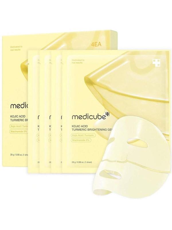 ماسک ورقه‌ای روشن‌کننده زردچوبه و کوجیک اسید مدیکیوب (Medicube)  Medicube Kojic Acid Turmeric Brightening Gel Mask
