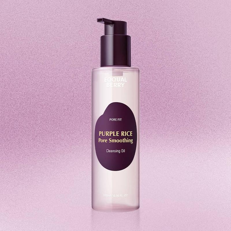 شوینده روغنی اکوال بری حاوی برنج بنفش EQQUALBERRY Purple Rice Pore Smoothing Cleansing Oil – Pore Pie Anti-Pore 