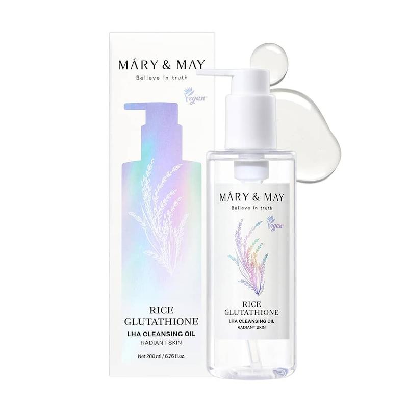 شوینده روغنی گلوتاتیون برنج مری اند می لایه بردار ملایم و روشن کننده پوست Mary&May Rice  Glutathione LHA Cleansing Oil