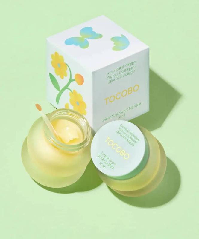 ماسک اسکراب و لایه‌بردار لب توکوبو با عصاره لیمو و شکر – TOCOBO Lemon Sugar Scrub Lip Mask