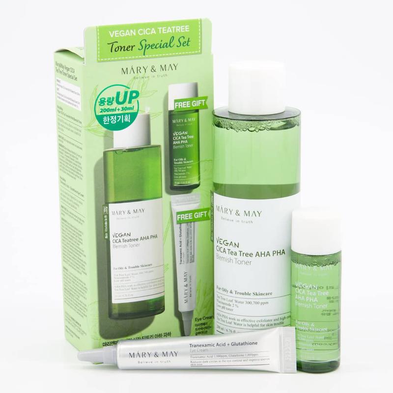 ست تونر وگان سیکا و درخت چای مری اند می – Mary & May Vegan Cica Tea Tree AHA PHA Toner Special Set