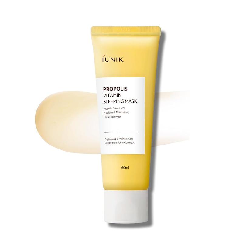 ماسک خواب تقویت‌کننده و روشن‌کننده ویتامینه پروپولیس آیو‌نیک  IUNIK Propolis Vitamin Sleeping Mask
