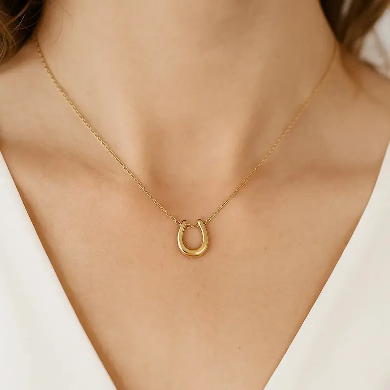 گردنبند طلایی نعلی استیل