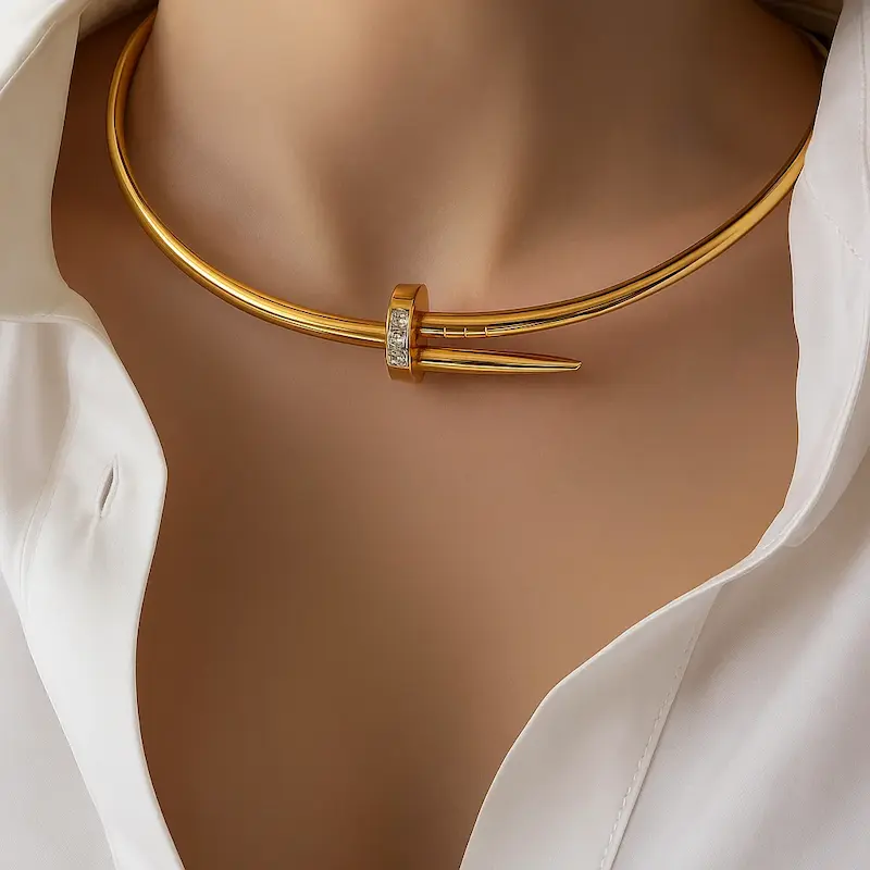 طوق  طلایی مینیمال کد 1091