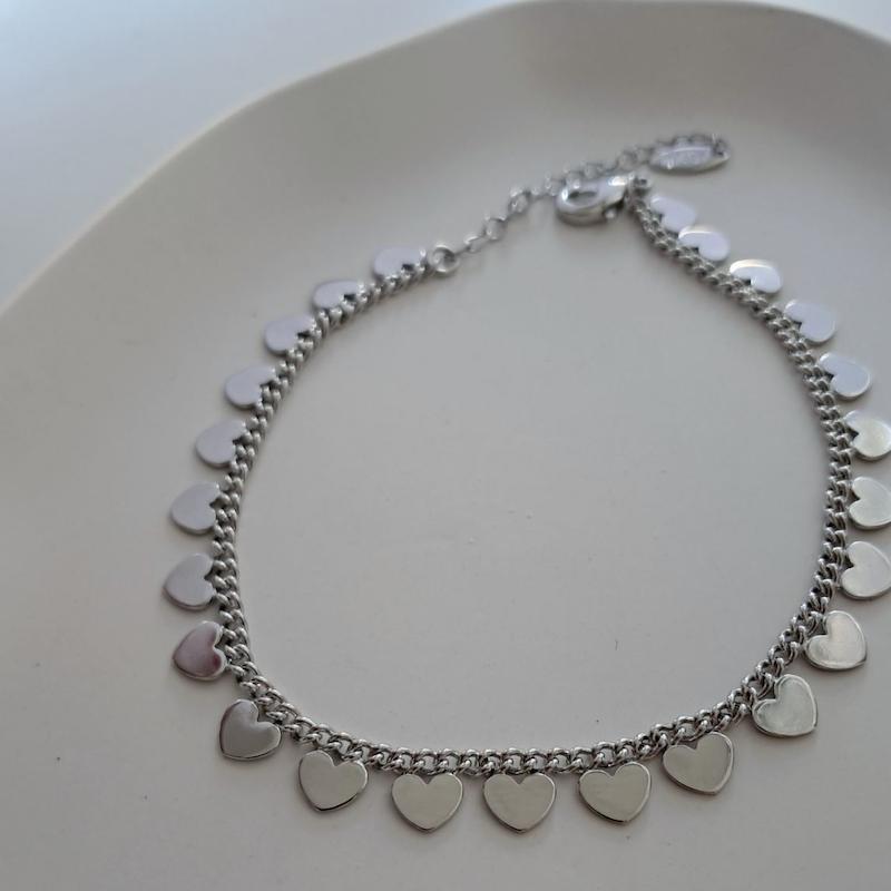 پابند نقره ای قلبی YSX کد 1094