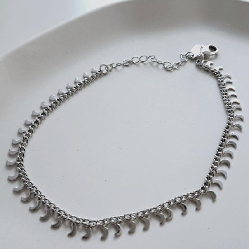 پابند  نقره ای طرح ماه