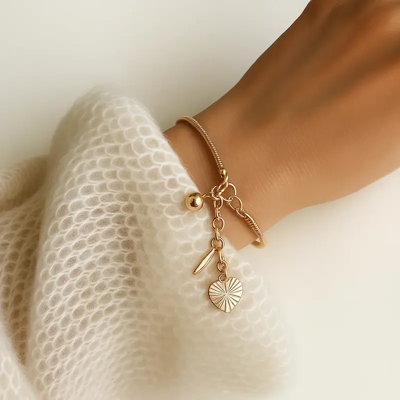 دستبند طلایی مینیمال ژوپینگ 