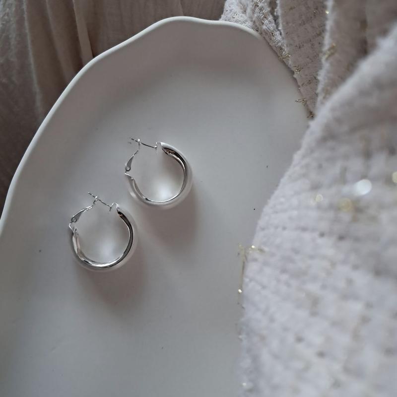 گوشواره نقره ای مات مه نقره