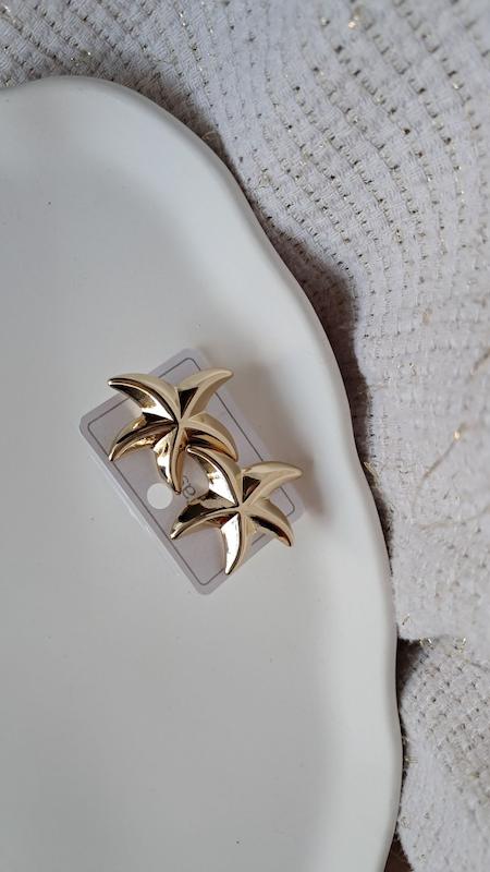 گوشواره طلایی میخ نقره ستاره دریایی