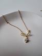 گردنبند طلایی پاپیون و نگین استیل کد 1135