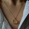گردنبند طلایی گل چرخان  استیل 