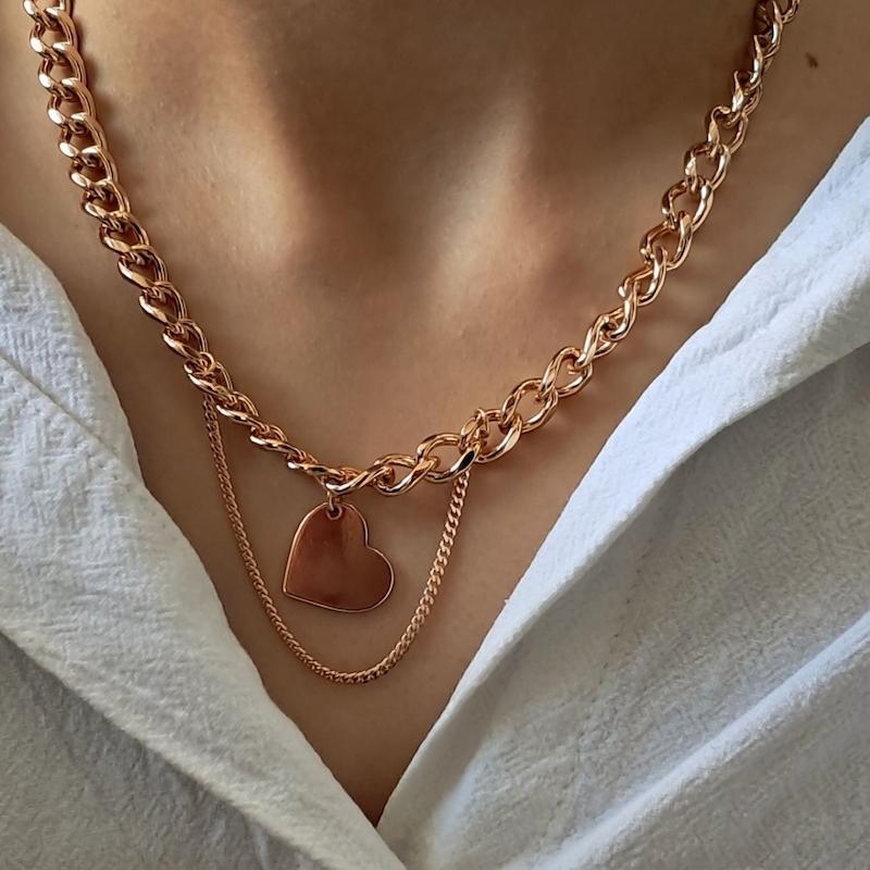 گردنبند طلایی کارتیر قلب ژوپینگ