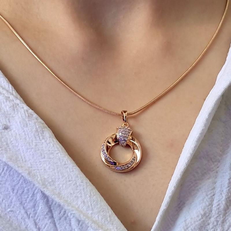 ست طلایی گردنبند گوشواره اسپیرال الماسه ژوپینگ