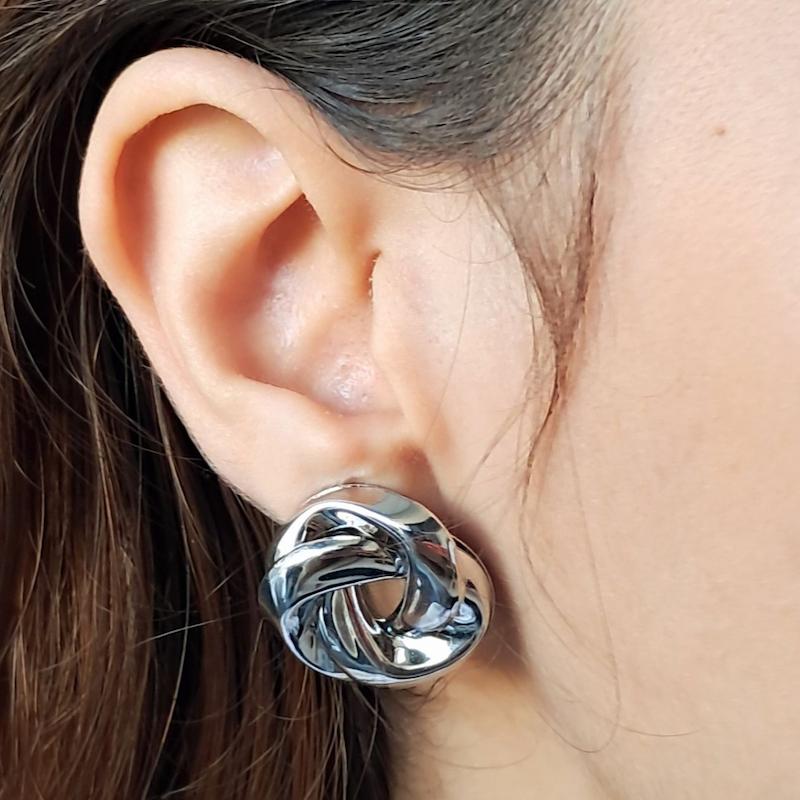 گوشواره نقره ای گرداب میخ نقره فشن 