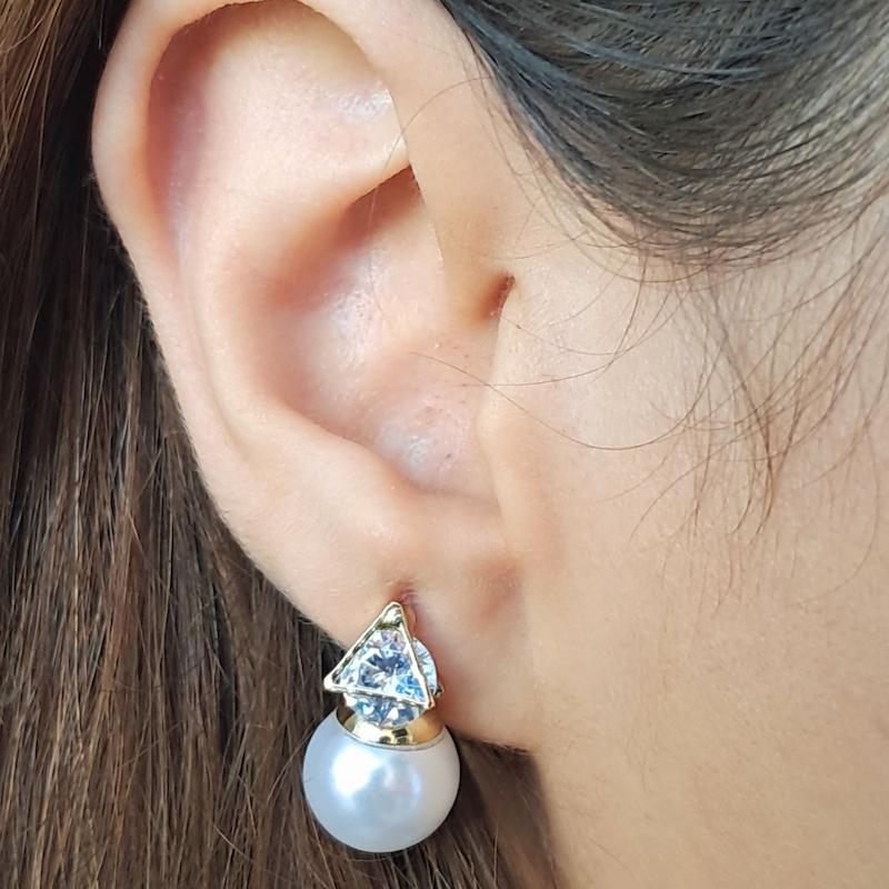 گوشواره مرواریدی  میخ نقره مرواریدی