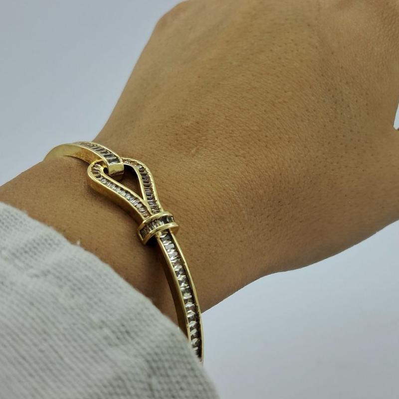 دستبند طلایی امگا الماسه کد 1194 