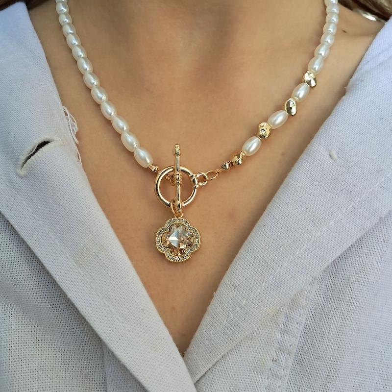 گردنبند مرواریدی ونکیلیف الماسه 