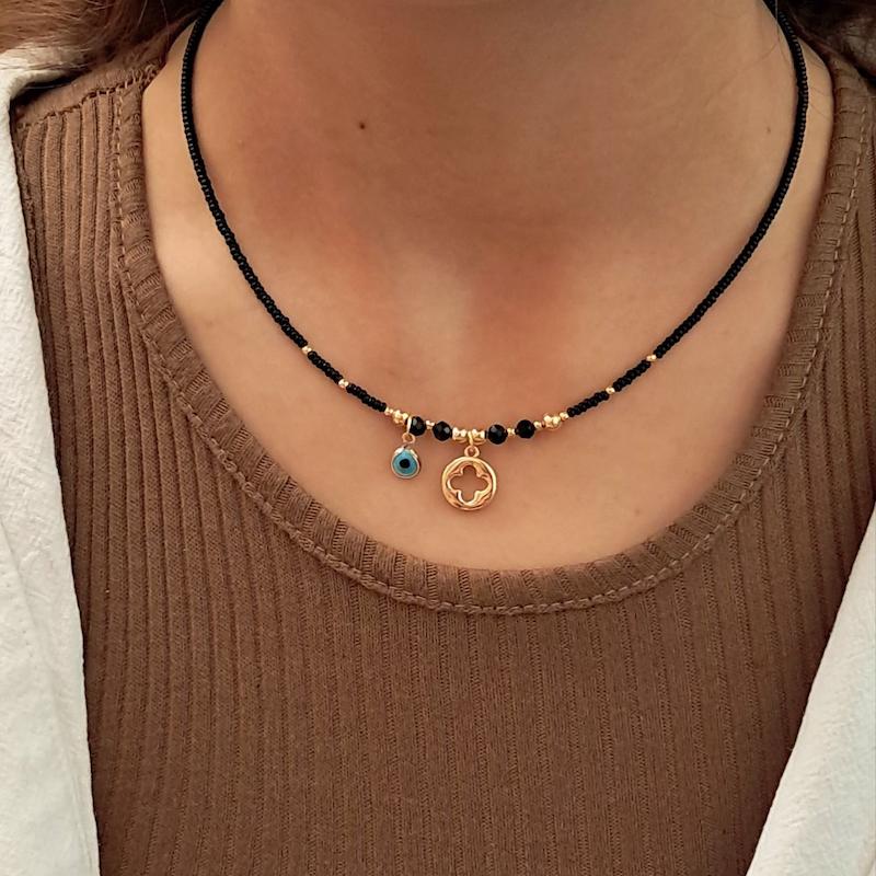 گردنبند مشکی مرواریدی ونکیلیف 