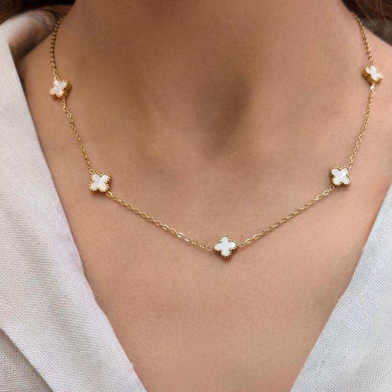 گردنبند ونکیلیف طلایی سفید