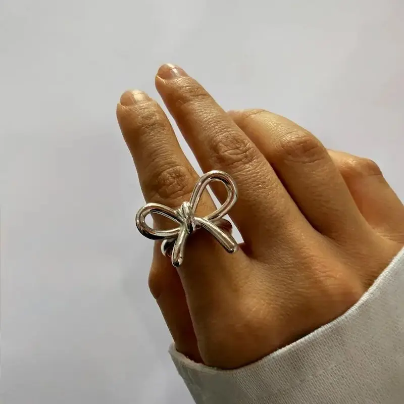 انگشتر نقره ای پاپیونی آب نقره