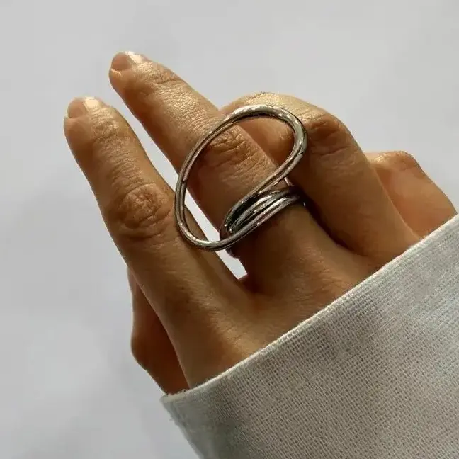 انگشتر نقره ای فشن آب نقره 