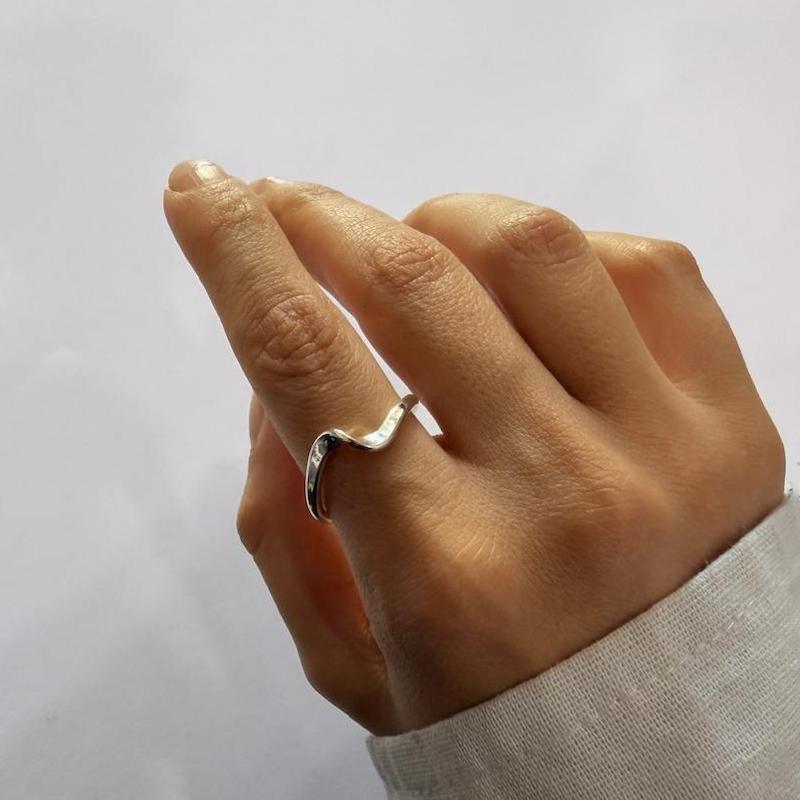 انگشتر نقره ای موج کد AN0004