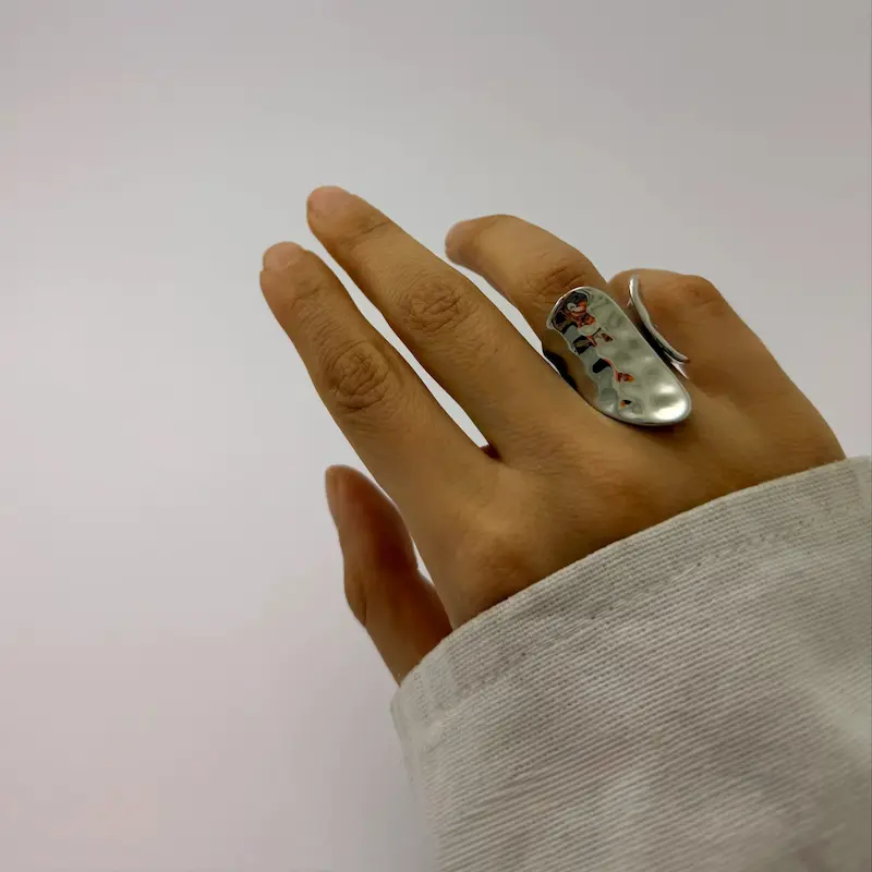 انگشتر نقره ای دفرمه فشن