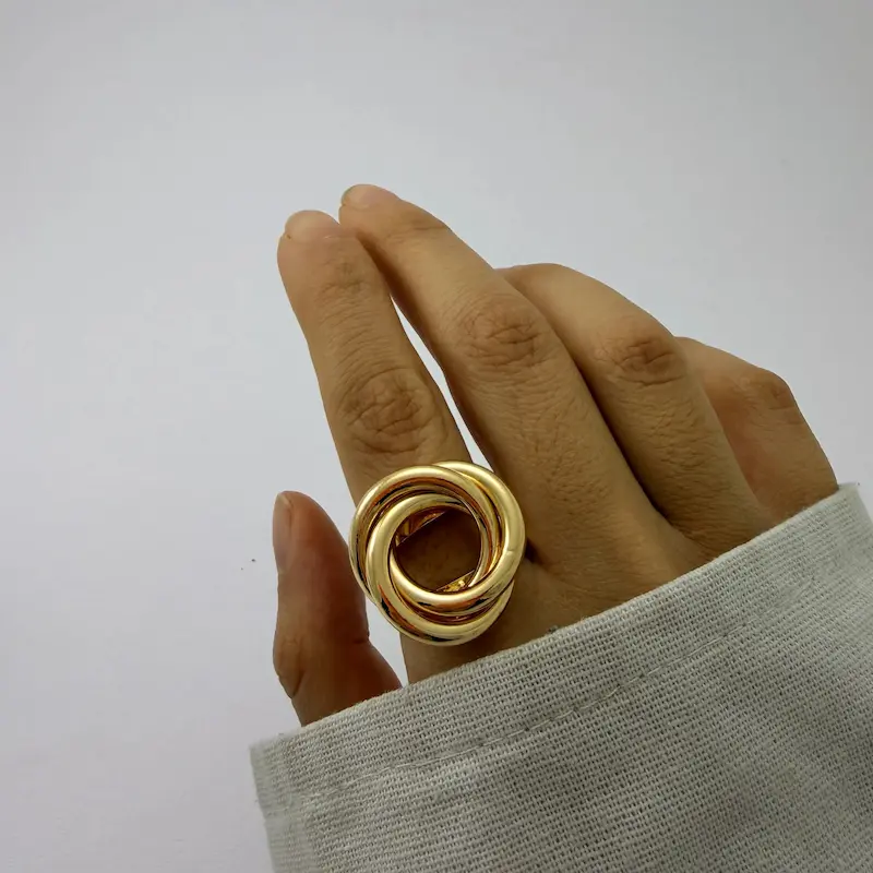 انگشتر طلایی آب کاری طلا فشن کد AN00069