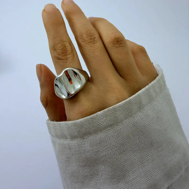 انگشتر نقره آب کاری نقره فشن