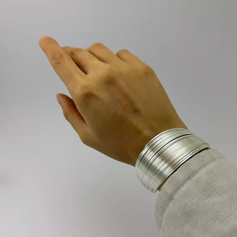 بنگل نقره ای آب کاری نقره فشن