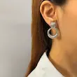 گوشواره طلایی حلقه ای استیل میخ نقره فشن