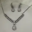 نیم ست گردنبند و گوشواره نقره ای استیل