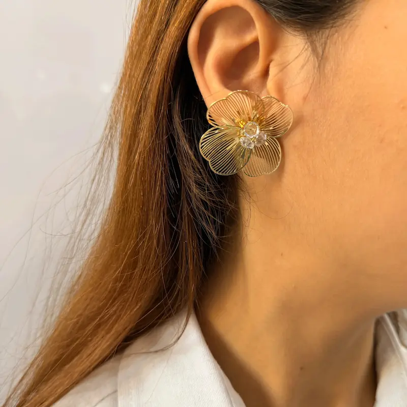 گوشواره نقره ای مرواریدی دوکاره استیل فشن