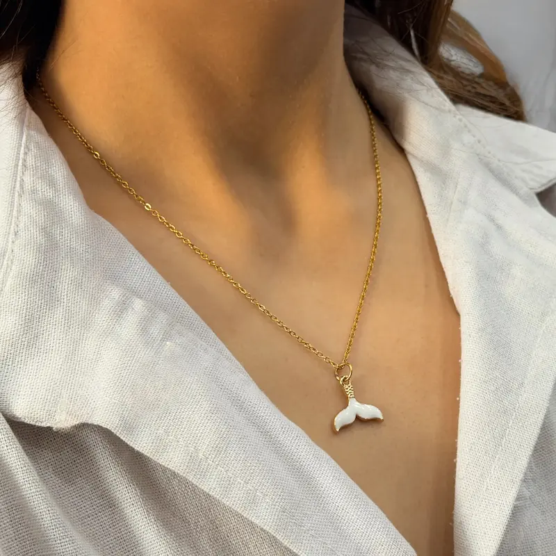 گردنبند طلایی استیل دم وال 