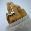انگشتر نقره ای  مرواریدی آب کاری نقره
