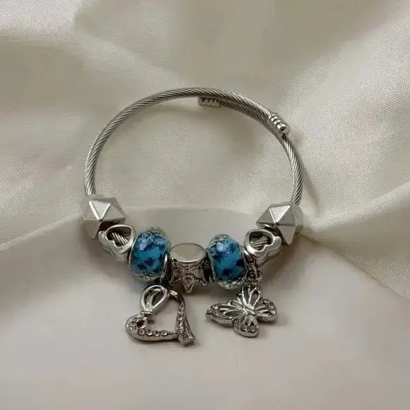 بنگل نقره‌ای استیل پاندورا کد BA00155