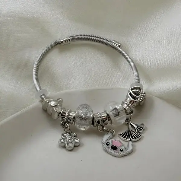 بنگل نقره‌ای استیل پاندورا کد BA00157