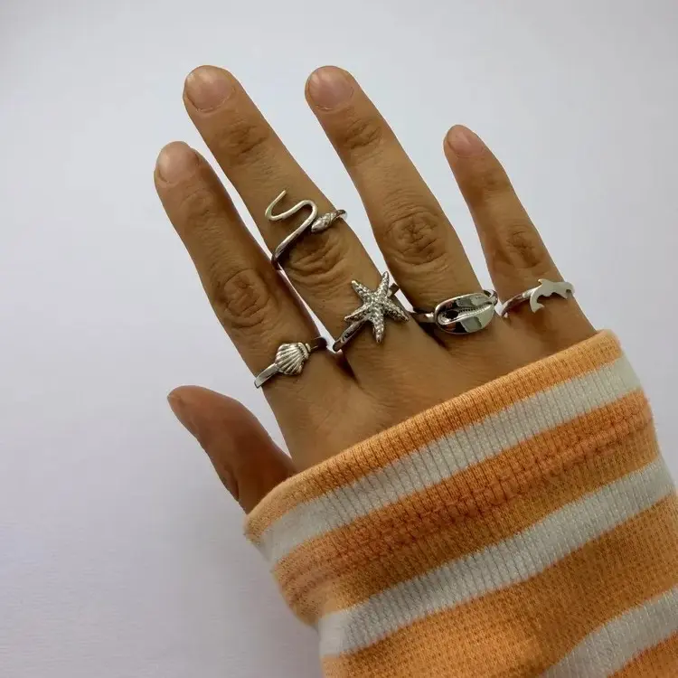 پک انگشتر نقره ای  فشن کد AN00095