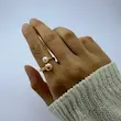 انگشتر طلایی مرواریدی ژوپینگ Pearl design کد AN00098