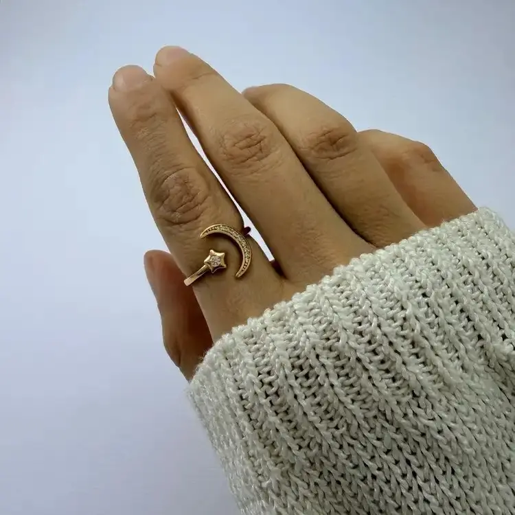 انگشتر طلایی ژوپینگ مون استار کد AN00101