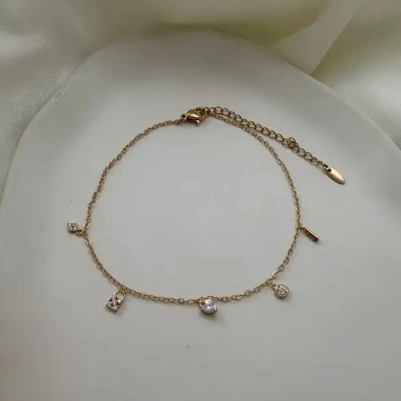 پابند طلایی ژوپینگ Rectangular Link کد PA00022