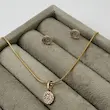 نیم ست گردنبند گوشواره طلایی ژوپینگ GA00130 Micro Pave